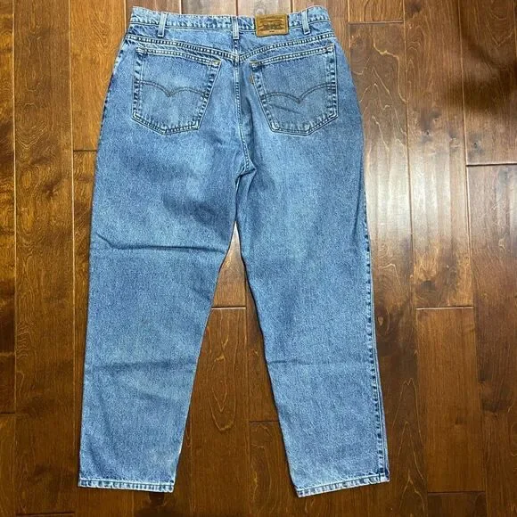 Levi's 545 Loose Fit Vintage 1993 Denim Blue Jeans Gold Tab Men's Size 38 x 30 - Picture 5 of 11
